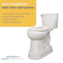 Load image into Gallery viewer, Toilevator Toilet Riser - 3.5" High Toilet Riser Base for Handicap and Elderly, Extra Tall Toilet Seat Elevator, 500 lb Capacity, Easy Install Toilet Seat Riser, Compatible with Standard Toilets

