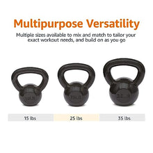 Load image into Gallery viewer, Amazon Basics Cast Iron Kettlebell for Strength Training, Wide Handle with Comfortable Grip, 35 Pounds, Black

