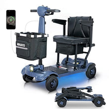 Load image into Gallery viewer, MIHAYO 4 Wheel Mobility Scooter for Seniors&amp;Adults- 24 Miles Range, Foldable Powered Electric Wheelchair Device w/Dual 288WH Batteries, 32 L Basket, 280 lb Capacity, Compact, Blue
