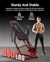 Load image into Gallery viewer, HARISON Inversion Table for Back Pain Relief - Decompression Back Stretcher, 350LBS Capacity Strength Training Inversion Equipment, Decompression Table with Safe Belt &amp; Comfortable Ankle Holders

