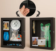 Load image into Gallery viewer, Sofunii 12x16 Inch Solid Wood Pet Memorial Shadow Box Frame with Shelves
