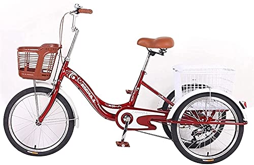 Adult Tricycle - 3 Wheel Bikes for Adults Shopping Tricycle Adult 20inch Elderly 3 Wheel Bicycle Tricycles Beach Bike