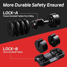 Load image into Gallery viewer, ALTLER Adjustable Dumbbell Set, 25LB Pair with Tray for Workout Strength Training Fitness, Adjustable Weight Dial Dumbbell with Anti-Slip Handle and Weight Plate for Home Exercise
