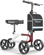 Load image into Gallery viewer, Economy Knee Scooter Steerable Knee Walker for Foot Injuries Compact Crutch Alternative with Dual Braking System (Red)

