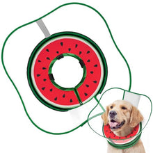 Load image into Gallery viewer, Sponge Dog Cone Collar, Dog Donut Collar After Surgery with Clear Shield, Adjustable Soft Cone for Dogs to Stop Licking-Comfy Cone for Large Medium Small Dogs (Watermelon,XL)
