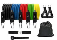 Load image into Gallery viewer, Ab Roller Home Gym Equipment – 4 Wheels Ab Wheel Muscle Roller with Built-in Tracker , 5Pcs Resistance Bands, Ankle Straps, Door Anchor, Handles, Travel Bag
