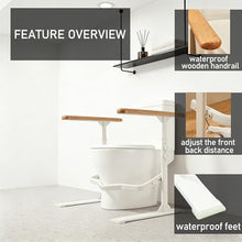 Load image into Gallery viewer, Toilet Safety Rails for Seniors - Toilet Safety Frame with Nighttime Reflective Armrests &amp; Base, 3-Speed Height Adjustment, Toilet Safety Frames &amp; Rails Fits Most Toilets, 3-Hole Depth Adjustment

