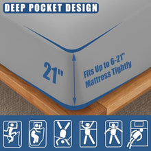 Load image into Gallery viewer, Waterproof Mattress Protector Full Size, Breathable Mattress Cover, Fitted Deep Pocket Mattress Pad Cover Stretches up to 21 Inches, Soft Noiseless Bed Cover
