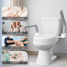 Load image into Gallery viewer, ZEAGUS Toilet Safety Rails for Seniors,500lb Heavy-Duty Toilet Safety Frame,60° Adjustable &amp; Space-Saving Toilet Assist Arms,Toilet Handles for Elderly,Disabled, and Mobility Impaired

