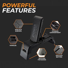 Load image into Gallery viewer, Power Systems Step Bench &amp; Weight Bench | Aerobic Platform &amp; Plyo Box for Cardio, Strength | Commercial Grade Full Body Home Gym Stepper | Adjustable Multifunctional Deck &amp; Resistance Band Clips
