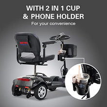 Load image into Gallery viewer, Metro Mobility 4 Wheel Folding Mobility Scooter for Adults - 300 lbs Capacity Powered Mobility Scooters for Seniors, Travel - Long Range Power Extended Battery with Comfortable Larger Legroom - Gray
