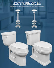 Load image into Gallery viewer, Toilet seat risers, Elevated Toilet Seat 3 inch, Heavy Duty, Never Loosen, Soft Close, Easy Install &amp; Clean, Elongated Raised Toilet seat bowl (18.5”), White
