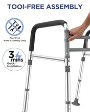 Load image into Gallery viewer, Toilet Safety Rails for Seniors, Adjustable &amp; Foldable Toilet Frame for Elderly and Disabled, Handicap Toilet Handles Fits Any Toilet (350 lb)

