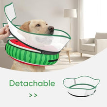 Load image into Gallery viewer, Supet Raised Inflatable Dog Cone After Surgery - Adjustable Recovery Donut Collar with Removable Shield to Stop Licking Wounds &amp; Protect Stitches - Soft Dog Cone Alternative for Dogs (Watermelon,XL)
