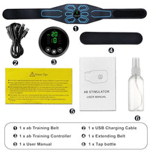 Load image into Gallery viewer, Gnisang FDA Cleared - MHD TENS Muscle Stimulator Electronic Abs Muscle Toner Ab Machine Trainer for Abdomen Easy Abs Muscle Stimulation and Activation, Home Gym Use Black1
