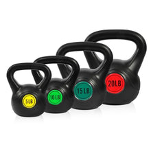 Load image into Gallery viewer, Fitvids Kettlebell Sets 4 Piece Strength Training KettleBells Weight Set 5lb, 10lb, 15lb, 20lb Kettle Bell
