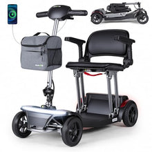 Load image into Gallery viewer, ScootNGo Mobility Scooter for Seniors &amp; Adults Foldable, Airline Approved, 44Lbs Lightweight 4 Wheel Electric Scooter, Portable for Travel, with Removable Battery &amp; USB Port (Standard)

