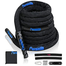 Load image into Gallery viewer, Perantlb Battle rope with wear-resistant nylon protective sleeve ，Heavy Battle Rope for Strength Training Home Fitness Exercise Rope， Anchor Strap Kit Included (2" x 50 ft Length)
