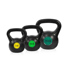 Load image into Gallery viewer, Fitvids Kettlebell Sets 3 Piece Strength Training KettleBells Weight Set 5lb, 10lb, 15lb Kettle Bell
