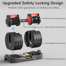 Load image into Gallery viewer, Upgraded Adjustable Dumbbells Set 52.5 lbs, 15 Weights Dumbbell Set

