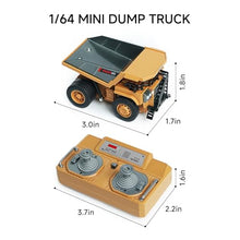 Load image into Gallery viewer, BRRRRT 1/64 RC Dump Truck,Full Proportion Mini Dump Truck Toy,8-Channel Remote Control Toy with Metal Bed &amp; Light
