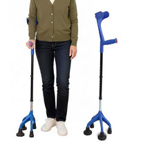 Load image into Gallery viewer, KMINA Quad Crutch for Women and Men (Sturdy 3.3 lbs), 4 Prong Forearm Crutches for Stability and Support
