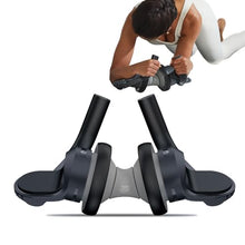 Load image into Gallery viewer, BERTER Fitness Ab Roller Wheel with Elbow Support Abdominal Trainer Roller Workout Equipment for Core Strength Grey
