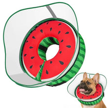 Load image into Gallery viewer, Supet Raised Inflatable Dog Cone After Surgery - Adjustable Recovery Donut Collar with Removable Shield to Stop Licking Wounds &amp; Protect Stitches - Soft Dog Cone Alternative for Dogs (Watermelon,M)
