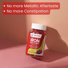 Load image into Gallery viewer, Iron Supplement for Kids and Adults - Iron Bisglycinate Gummies 25mg with Liposomal VIT C - Chelated Iron Supplement for Women and Men - 60 Gummies, 1 Month Supply
