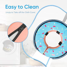 Load image into Gallery viewer, Sponge Dog Cone Collar, Dog Donut Collar After Surgery with Clear Shield, Adjustable Soft Cone for Dogs to Stop Licking-Comfy Cone for Large Medium Small Dogs (DonutBlue,XL)
