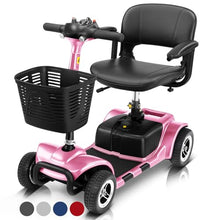 Load image into Gallery viewer, Vive 4 Wheel Mobility Scooter - Electric Powered Wheelchair Device - Compact Heavy Duty Mobile for Travel, Adults, Elderly - Long Range Power Extended Battery with Charger Included (Limited Edition)
