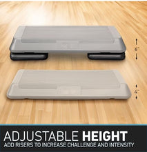 Load image into Gallery viewer, Freestyle STEP Exercise Step Platform, Circuit Size Stepper for Exercise at Home with 4 Stackable Risers for Height Adjustments
