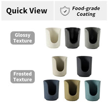 Load image into Gallery viewer, Dobbyby Ceramic Bathroom Cup Dispenser with Stylish Vertical Stripes - Disposable Mouthwash Cup Holder Holds 3-4oz Paper Cups for Rinsing Cups on Bathroom Vanity Countertops (Matte Black)
