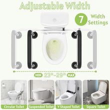Load image into Gallery viewer, Jesosia Toilet Safety Rails for Seniors - Adjustable &amp; Foldable Medical Toilet Safety Frame - Heavy Duty Stand Alone Toilet Handles Support for Elderly Disabled &amp; Handicap - Fits Most Toilets (380 lb)
