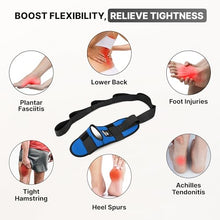 Load image into Gallery viewer, DMoose Fitness Foot &amp; Calf Stretcher with Adjustable Padded Stretching Strap for Plantar Fasciitis, Hamstring, Heel Spurs and Achilles Tendonitis Relief - Yoga Leg Stretch Strap for Flexibility
