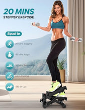 Load image into Gallery viewer, Steppers for Exercise at Home, Mini Stepper with Resistance Bands, Portable Stair Stepper 330LBS Weight Capacity, Adjustable Height Stepper Machine with LED Monitor for Full Body Workout
