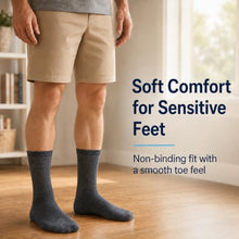Load image into Gallery viewer, Doctor's Choice Diabetic Socks for Men, Seamless with Non Binding Top Neuropathy Socks, designed with Soft Stretch and Full Cushion for a Comfortable Fit, 10-13 Large, 4 Pairs (Charcoal)
