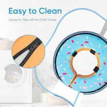 Load image into Gallery viewer, Sponge Dog Cone Collar, Dog Donut Collar After Surgery with Clear Shield, Adjustable Soft Cone for Dogs to Stop Licking-Comfy Cone for Large Medium Small Dogs (DonutBlue,M)
