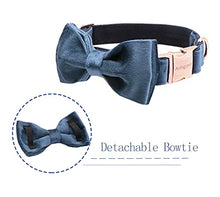 Load image into Gallery viewer, ARING PET Bowtie Dog Collar-Velvet Dog Collars with Removable Bowtie, Cute &amp; Comfortable Dog Collar.
