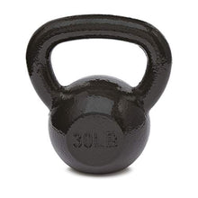 Load image into Gallery viewer, Amazon Basics Cast Iron Kettlebell for Strength Training, 30 Pounds, Black, Textured Wide Handle
