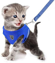 Load image into Gallery viewer, FEimaX Dog Harness and Leash Set for Walking, Soft Mesh Adjustable Easy Control Lightweight Cat Vest Harnesses with Reflective Strips, Escape Proof Small Dogs Cats Vests (Blue, Small)
