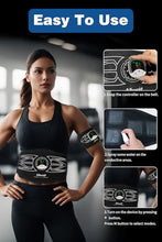 Load image into Gallery viewer, Ab Stimulator Muscle Toner，Abs Muscle Stimulator Abdominal Toning Fitness Belt for Men and Women Black
