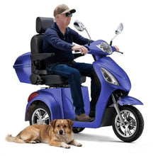 Load image into Gallery viewer, Super Large Electric 3 Wheel Mobility Scooters, Heavy Duty 800W Wheelchair Device, 25 Miles Long Range, All Terrain Mobility Scooter，Speed Adjust, Remote Key,Receive Ready to Ride (3 Wheel-Blue)
