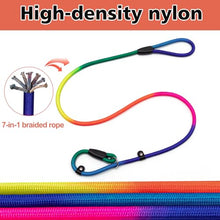 Load image into Gallery viewer, FOVRLZSE 3-Pack Rainbow Dog Slip Leads, 5FT Reflective Nylon, Multi-Color
