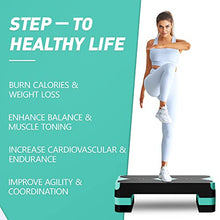 Load image into Gallery viewer, GYMMAGE Aerobic Exercise Stepper - Adjustable Workout Platform, 26.5" Step Deck with 4" 6" 8" Height Risers, Women's Home Gym Cardio Fitness
