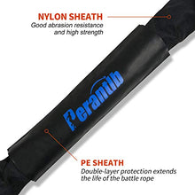 Load image into Gallery viewer, Perantlb 100% Poly Dacron Heavy Battle Rope - 1.5", 30' 40' 50' Lengths - Upgraded Durable Protective Sleeve - Gym Muscle Toning Metabolic Workout Fitness - Anchor Strap Kit Included (1.5" x 40 ft)

