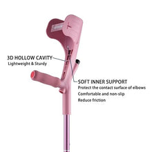 Load image into Gallery viewer, YOKABOZE Forearm Crutches for Adults Foldable Knee Patients Mobility aids for Children and Seniors (Pink Pro)
