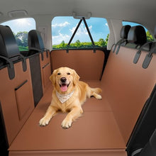 Load image into Gallery viewer, JKLESA Hard Bottom Dog Car Seat Cover, 52"×65", Waterproof PU Leather
