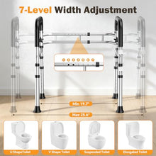 Load image into Gallery viewer, Toilet Safety Rails for Seniors, Adjustable Height &amp; Width Toilet Safety Frame with Handles (350LB Capacity), Elderly Assistance Products for Handicapped, Foldable Toilet Bars Fits Any Toilet
