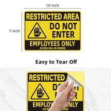 Load image into Gallery viewer, Employees Only Sign, Do Not Enter Signs, Restricted Area Vinyl Stickers
